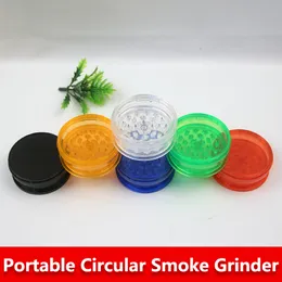 New Smoking Accessories Plastic Herb Crusher Grinders 3 Parts 40mm 60mm Tobacco Acrylic Grinder For Smoker