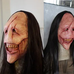 Party Masks Terror Long Hair Evil Mask Halloween Costume Women Men Adult Ghost Haunted House Props 230824