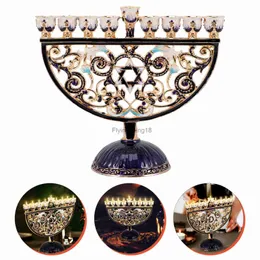 JE新年ホルダーHanukkah Simple Candlestick Holders Grace Dining Room Table Decoration Metal Base HKD230825