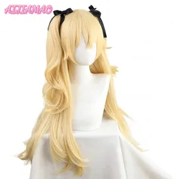 Cosplay Wigs Genshin Impact Fischl Wig Long Ponytails with Ribbon Cosplay Heat Resistant Synthetic Hair Cosplay Wigs Wig Cap 230824