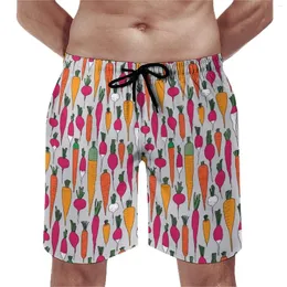 Men's Shorts Carrot and Radishes Gym Summer Fresh Vegetables Sports Board Short Pants Males Quick Dry Hawaii Oversize Swimming Trunks