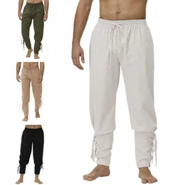 Calças masculinas pirata para homens cavaleiro cosplay renascentista medieval festa de halloween gótico traje calças masculino roupas sólidas 230824