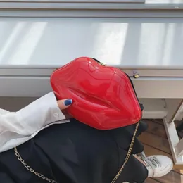 이브닝 백 입술 모양 PVC 핸드백 여성 지퍼 숄더 가방 크로스 바디 메신저 전화 파티 클러치