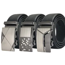 Waist Chain Belts Top Layer Leather Alloy Automatic Buckle Men's Belt Business Suit Waistband Casual Cowhide for Men Wholesale 3 5cm 230825