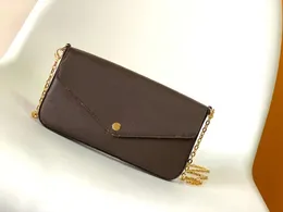 Portfel -uchwyty designerskie torba klasyczna trzyczęściowa torebka stary płótno płótno materiały łańcuchowe torba portfelowa torba mody torebka urocze ręcznie robione torby
