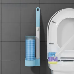 Esfregões descartáveis dissolvem escova de vaso sanitário ferramenta de limpeza montada na parede para cabeça de substituição de banheiro acessórios 230825