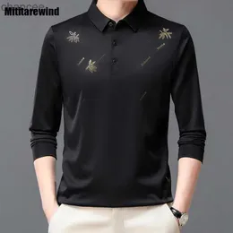 Spring Autumn New Long Sleeve T-shirt för män Business Casual Polo Shirts Lapel Loose Print Tops Tees M-3XL Fashion Ropa Hombre HKD230825