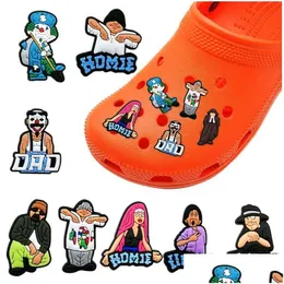 Charms Moq 100Pcs Homie Cartoon Figure Clog Jibz 2D Soft Rubber Shoe Decorations Buckles Fashion Charm Accessories Fit Men Sandals Kid Dhik0