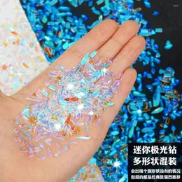 Dekoracje gwoździowe 100pcs mieszany kryształowy urok luksusowe dżernestony płaskie błyszczące szklane kamienie klejnoty na brokat 3D DIY