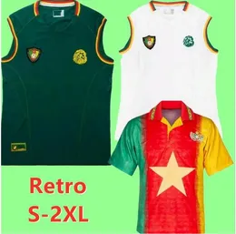 1990 2002 Kamerunowa piosenka retro piłka nożna eto o 1994 1995 MBOMA Lauren Song Song Foe Milla Home Away Away Vintage Classic Football Shirt6666