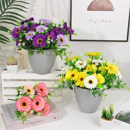 Decorative Flowers Artificial 30cm/11.8in Sunflower Plant Garden Style Home Decoration Living Room Table Flower Arrangement