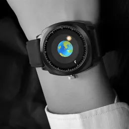 Addies marka zegarek moda kreatywny design cwp kwarc męskie zegarki 42 mm unikalne słoneczne pokrętło księżyca drobna wysokiej jakości pasek zaskakujący gif295i
