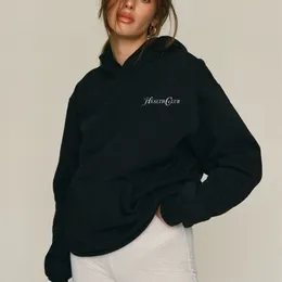 Herrtröjor tröjor brev tryck svart hoodie kvinnor höst vinter vintage bomull rock n roll tröjor toppar femme klassisk chic pullover 230824