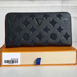 Top Qualität Mode Frauen Kupplung Brieftasche Pu Leder Brieftasche Einzelnen Reißverschluss Geldbörsen Dame Damen Lange Klassische Geldbörse mit Orange Box Karte 60017