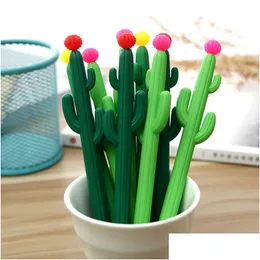 Gel Pens Wholesale Cactus Pen School Office Signature Cute Creative Design Student Personality Writing Stationery Drop Delivery Busi Ot4Eq