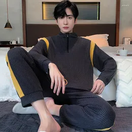 Men's Sleepwear 2023 Pajamas Sets For Long Sleeve Tops And Pants Print Pyjamas Nightgown Korean Homewear Pyjama Homme Coton