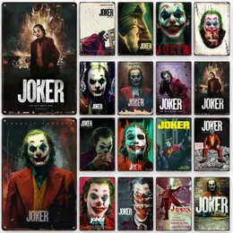 Personlig Joker Movie Poster Tin Sign Vintage Cinema Art Decor Clown Movie Metal Plate Signs Retro Filma Poster Man Cave Home Decor Plack 20cmx30cm W01