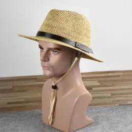 Szerokie brzegowe czapki wiadro Raffia Panama Straw Hat duży obwód głowy mężczyźni i kobiety letnie filtr przeciwsłoneczny Słońce z 230825