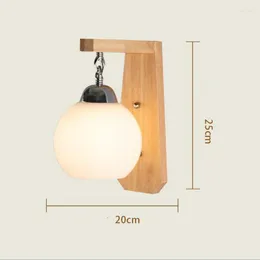 Lámpara de pared minimalista de madera nórdica LED dormitorio creativo mesita de noche pasillo escalera pasillo estudio japonés