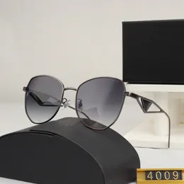 New luxury Oval sunglasses for Man Woman designer summer Pilot shades polarized eyeglasses black vintage oversized sun glasses of women male sunglass with box4009