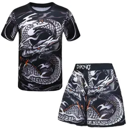 Erkekler Trailtsits Çocuklar MMA Boks Formaları MMA Sıkıştırma T-shirt Pantolon Dökün