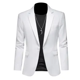 Mäns kostymer Blazers Fashion Men's Business Casual Blazer White Red Green Black Solid Color Slim Fit Jacket Wedding Groom Party Suit M-6XL 230825