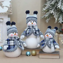 Juldekorationer Juldekorationer Blue Series Snowman Christmas Doll Gift Craft Home Decor 2024 Happy Year 230825