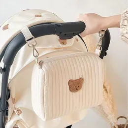 Blöja väskor blöja väska barnvagn barnväskor arrangör björn broderi multifunktionell blöja ammande mammor resor makeup påse 230825
