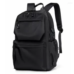 Mochila masculina impermeável simples masculino negócios usb mochilas para homens leve commuter portátil saco de escola adolescente