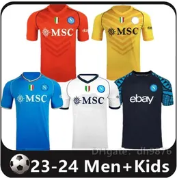 2023 2024 Napoli Soccer Jerseys Fans Player الإصدار الرجال Kids Kids Naples 23 24 Raspadori Simeone Osimhen Kvaratskhelia maradona elmas football shirt s-4xl