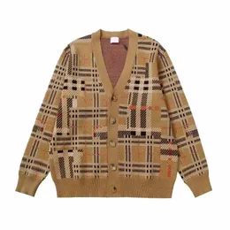 2023 Designer Maglione da uomo Maglione da donna Manica lunga lavorato a maglia Plaid Ricamo Moda Cardigan Maglione da uomo Top di alta qualità Giacca lavorata a maglia