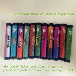 Wholesale price empty Packing Jungle Boys Connected cookies jokes up pre rolls bottle with customized stickers smell proof plastic pre roll tube