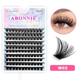 Ciglia finte Abonnie Cluster fai da te Estensione ciglia 120 volumi Individual Cat Eye Lashes Fasci segmentati naturali