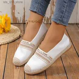 SURET BUTS Flat Obcowanie Espadrille Buty Kobiety Fahsion w paski oddychane swobodne buty Kobieta wygodne płótno bez poślizgu buty buty żeńskie t230826