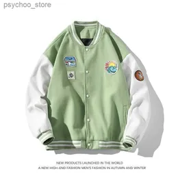 Hip Hop Jacket 2022SS Japan Baseball Uniform Mens Oversize