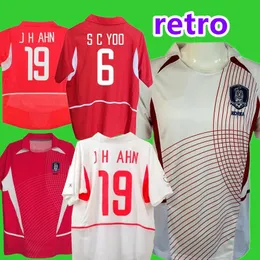 2002 Coreia do Sul retro camisas de futebol 02 04 C G SONG Ahn Jung-hwan M B HONG Park Ji-sung T Y KIM casa longe camisa de futebol clássica vintage 9898