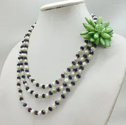 Choker vacker. # Exklusiv design Vacker Shell Pearl Flower Necklace.18-20 "