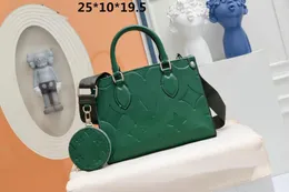 Designer-Tasche für Damen, Luxus-Handtaschen, Onthego-Einkaufstasche, Hot-Crossbody-Blume, Damen-Geldbörse aus echtem Leder, Umhängetaschen für Damen, große Handtasche, Größe 25 x 10 x 19,5 cm