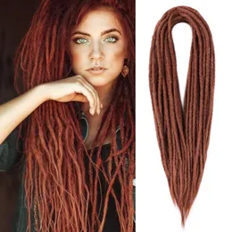 Human Hair Bulks Synthetic Double Ended Dreadlock Extensions 24inches Thin 0.6cm Dreads Handmade Crochet For Rock Roll Hippie Hair Extensions 230826