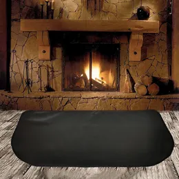 Carpet Fireproof Hearth Rugs Fireplace Rug Half Round Floor Non Slip Protection Mat Flame Resistant Pad For Wood Stove Black 230825
