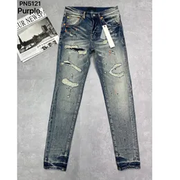 Purpurowe dżinsy dla męskich damskich 2023 NOWOŚĆ Jean vintage Slim Fit Loose Chude Spoders Brand Denim Spods Pinkwing-8 CXD8267