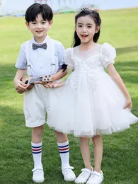 Clothing Sets International Children's Day Choral Performance Clothes Girls' Dance Poncho Dress Boys' Pupils' Graduation