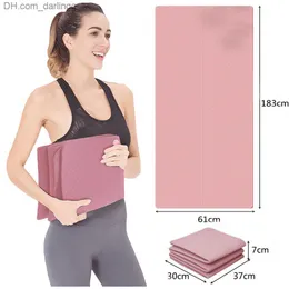 Foldable Yoga Mat TPE Camping Mat 4MM TPE Thick Anti-skid Sports Fitness Mat Portable Gymnastics Mat for Exercise Yoga Pilates Q230826