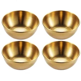 Yemek tabakları 4pcs 2pcs Paslanmaz çelik altın sos