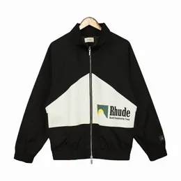 남자 재킷 Rhude Mens Varsity Jacket Y2K American Vintage Baseball Letterman 재킷 재킷 여성 자수 코트 사용 가능한 브랜드 Windbreake 9G23