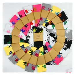 Herrensocken 33 Farben Weihnachten Plantlife für Männer Frauen Hochwertige Baumwolle Skateboard Hiphop Maple Leaf Sport Großhandel DHS Drop Del Dhgjm