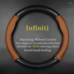 Steering Wheel Covers For Infiniti Cover Genuine Leather Carbon Fit Q50 QX50 QX55 QX60 Q60 Q70 Etherea LE Q80 ESQ EX JX FX QX70 QX