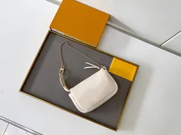 7A M58009 80501 Knurling Coining Bag Mini Pochette Accessoires Ikoniska mode Womens Canvas Evening Clutch Zippy Chain Wallet Coin Pouch Purse Phone Sling Bag