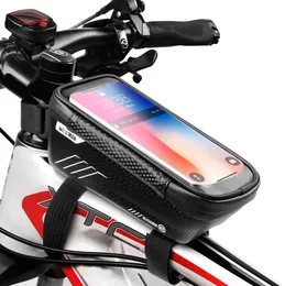 Panniers sacos bicicleta saco à prova dwaterproof água telefone montar quadro frontal tubo superior guiador com tela de toque titular caso para 230825