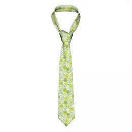 Bow Ties Clover Line Art Pattern Necktie Men Women Polyester 8 Cm Neck For Mens Casual Narrow Daily Wear Gravatas Office